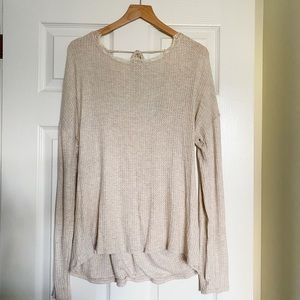Francescas’s Collection Oatmeal Open Back Boho Top
